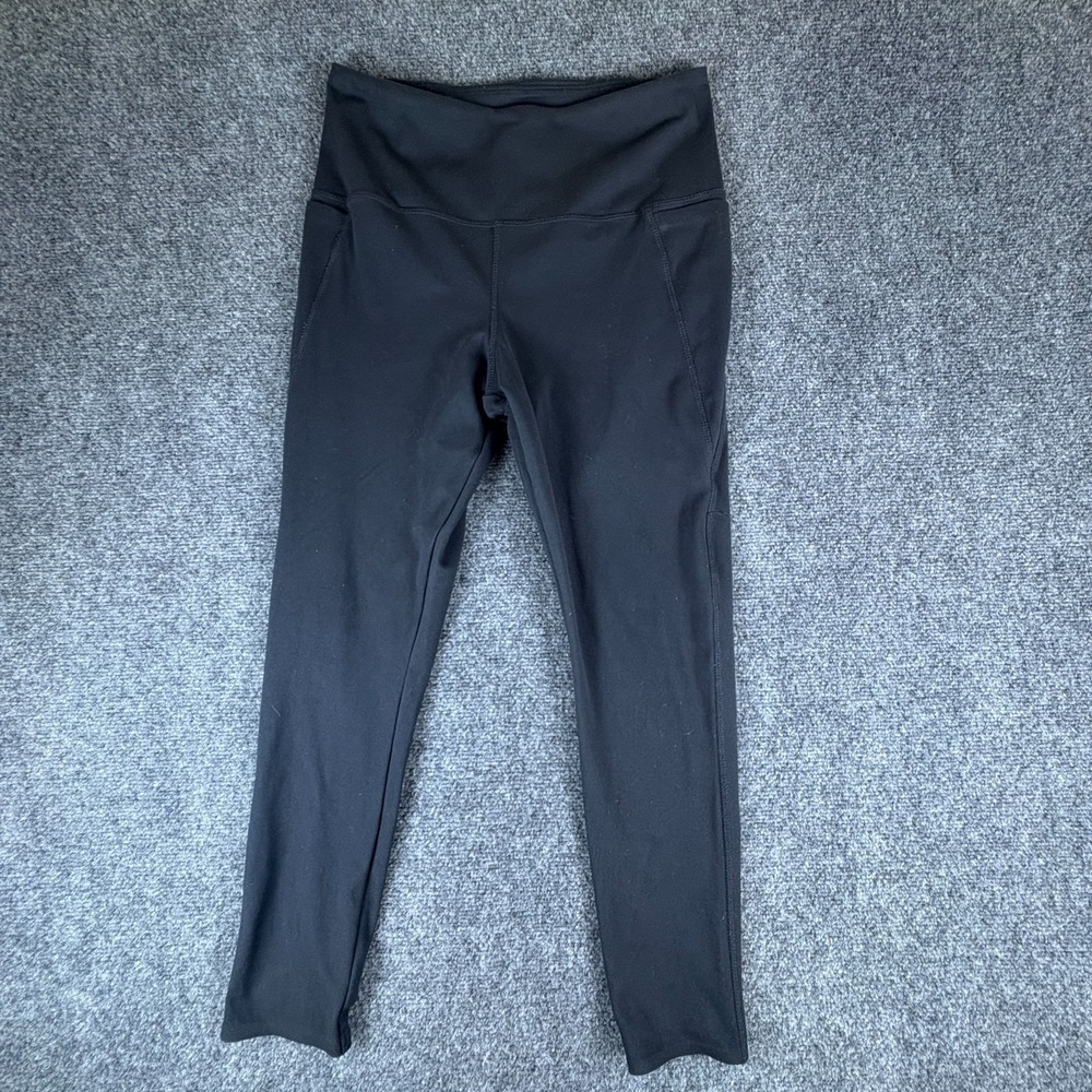 Danskin Ankle Leggings Womens 27x22.5 Black Stretch High Rise Pull On Athletic